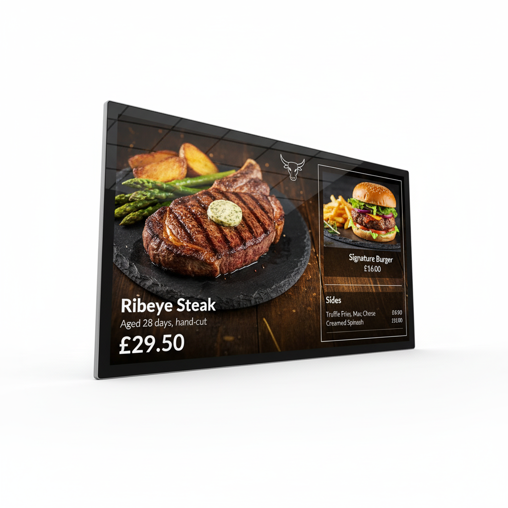 Free Design Animated Bespoke Digital Menu Board Advertising Displays