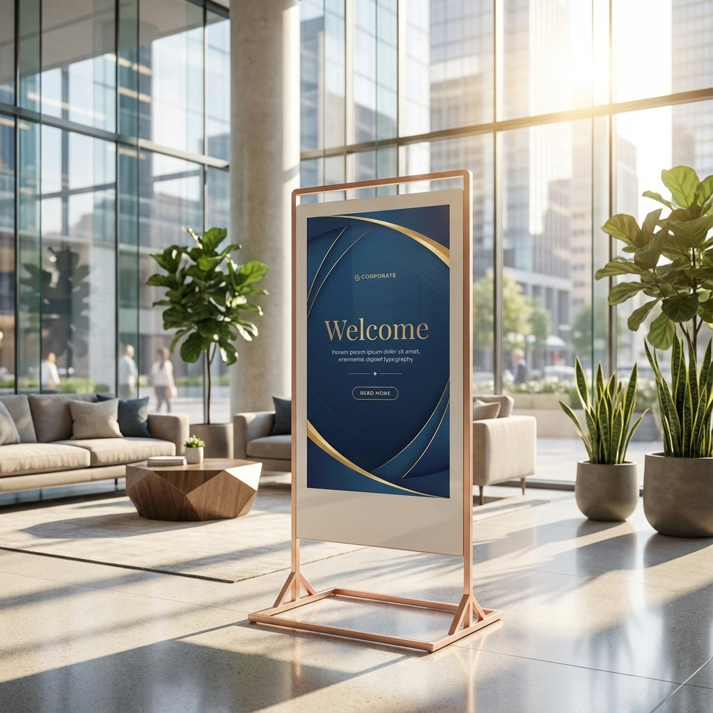 Superslim Freestanding Double-Sided Digital Posters | Digital Totem | Free Bespoke Design