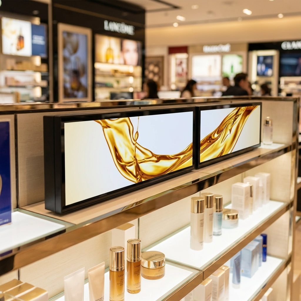 Ultra-Wide Stretched Bar Displays | 28" & 37" Retail Banner Screens | Free Bespoke Design