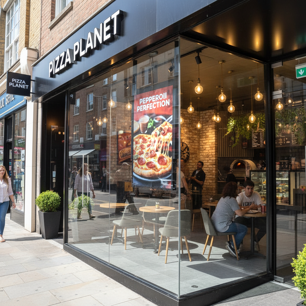 Double-Sided Window Digital Signage | 3,500cd/m² Sunlight Readable | Free Bespoke Design