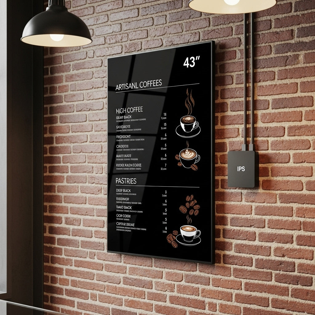 4K Digital Menu Board | Free Design Animated Bespoke | 43" & 55" Commercial Display with Yodeck