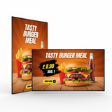 4K Digital Menu Board | Free Design Animated Bespoke | 43" & 55" Commercial Display with Yodeck