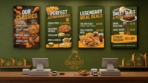 Digital Menu Board for Fried Chicken Takaway