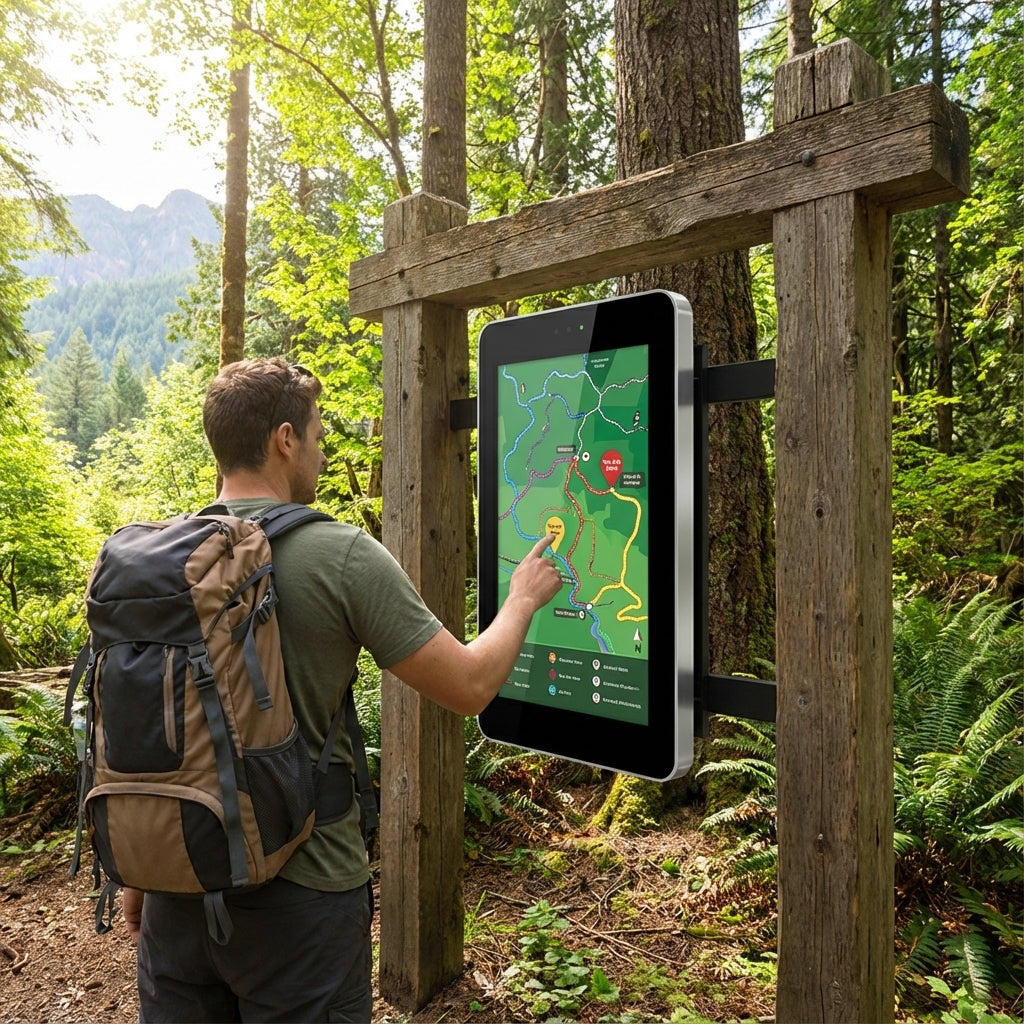 High-Brightness Outdoor PCAP Wall-Mounted Touch Screen