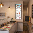 Ice cream shop interior with ultra-wide digital menu board and display case | Khazina Digital. 