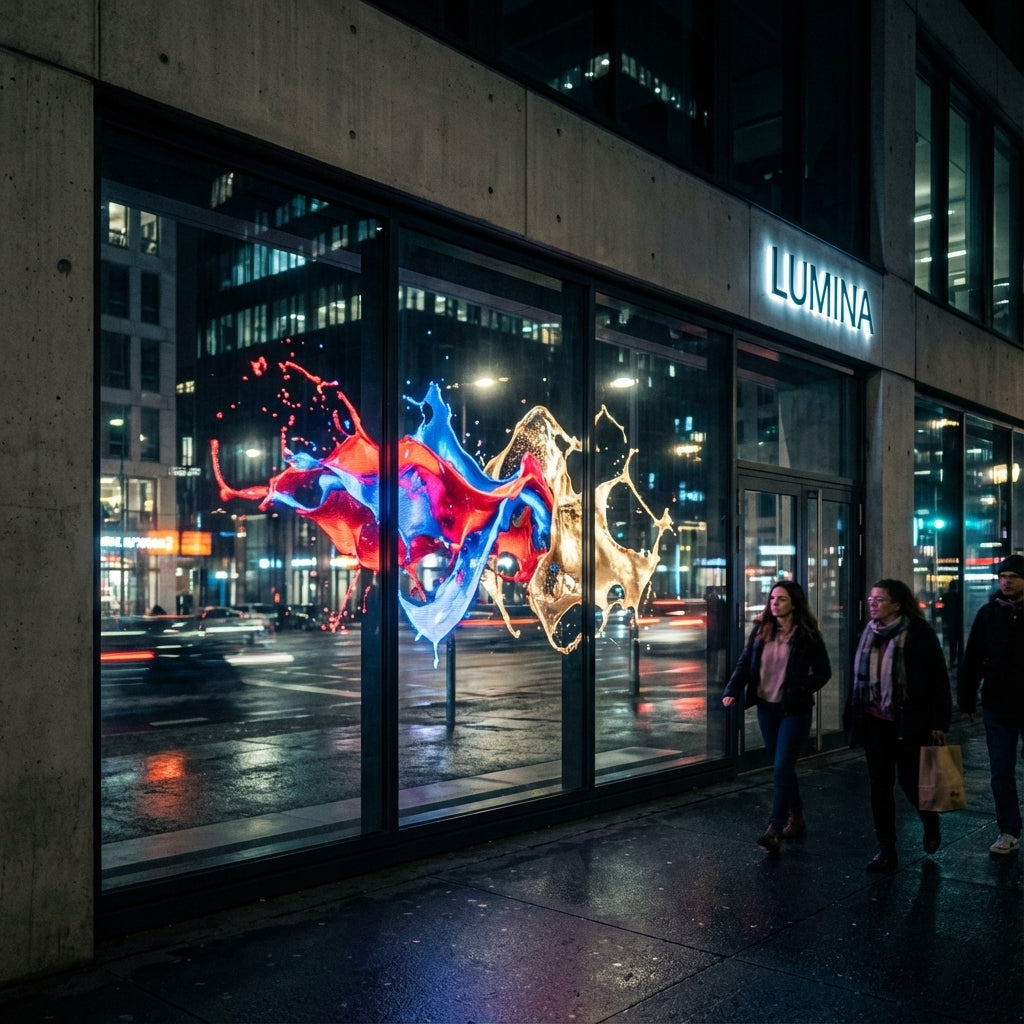 Indoor Transparent DV-LED Freestanding Totems | Free Bespoke Design