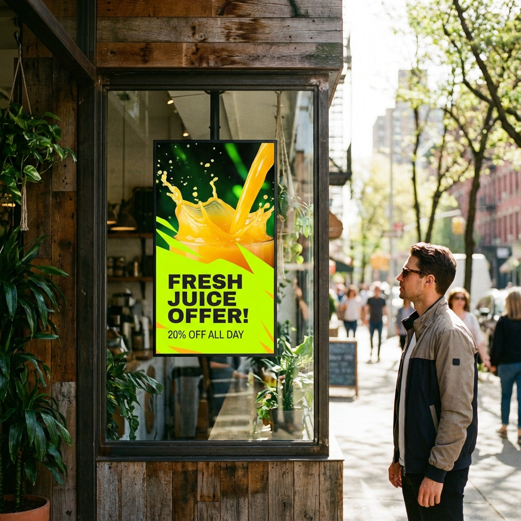 Ultra High Brightness Window Displays | 3,500cd/m² Sunlight Readable | Free Bespoke Design