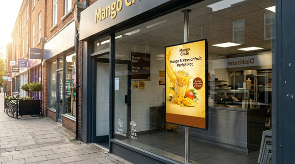 Window Advertising Display For Juice Shop