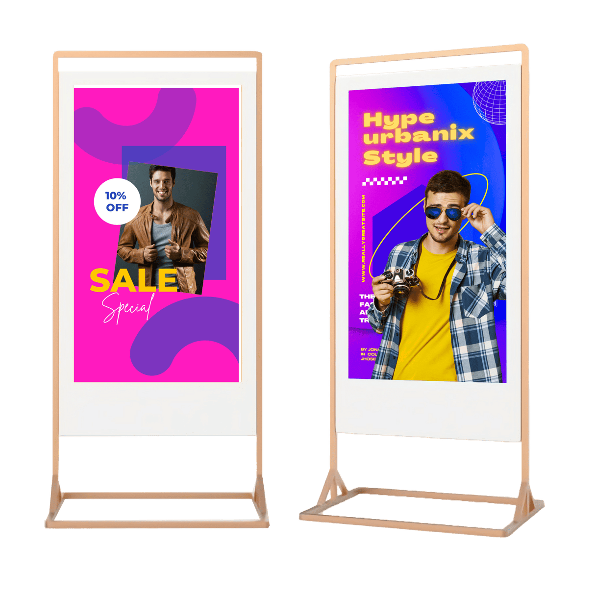 Superslim Freestanding Double-Sided Digital Posters | Digital Totem