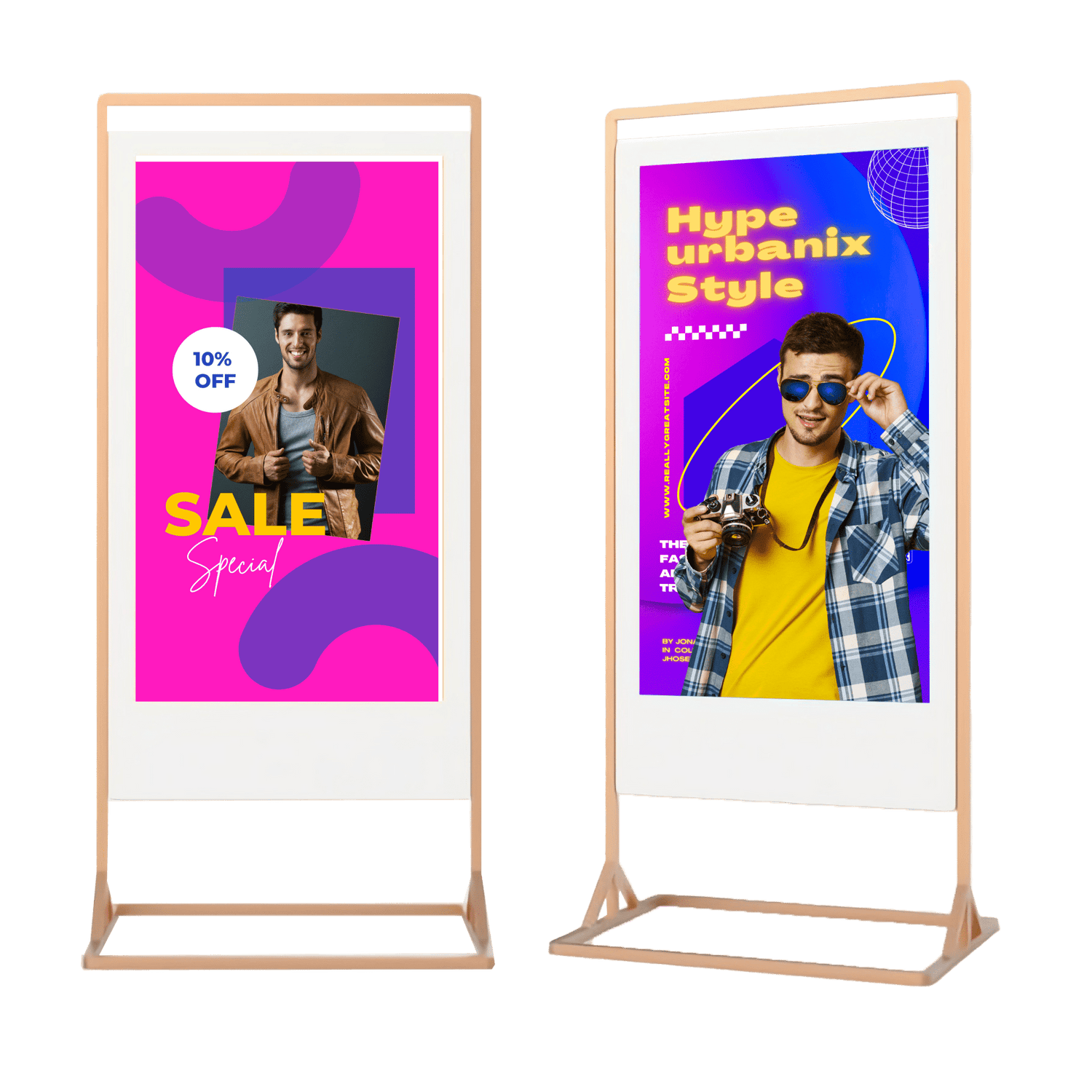 Superslim Freestanding Double-Sided Digital Posters | Digital Totem